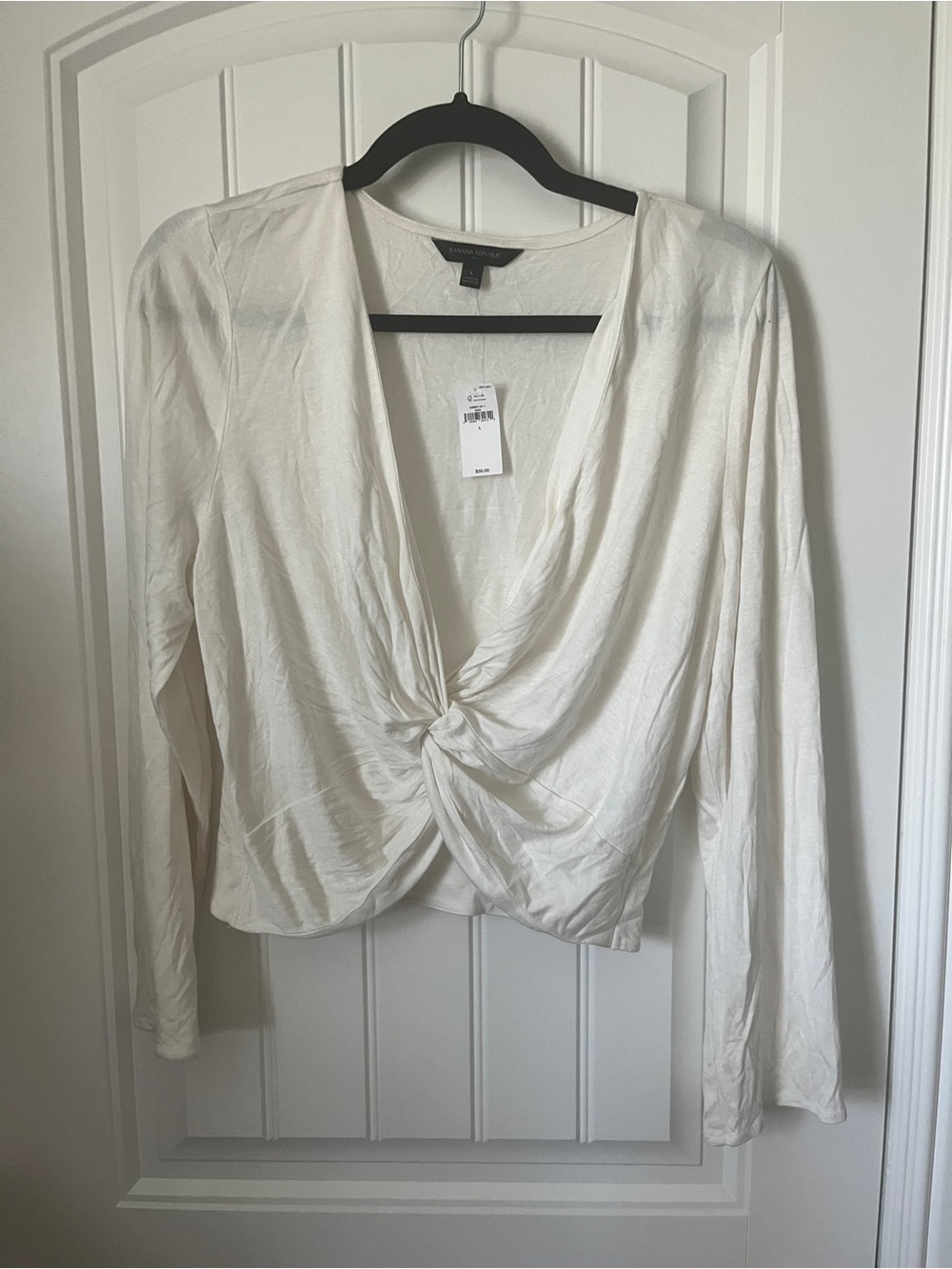 NWT Banana Republic Creamy white Twist-Front Crop Top